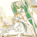 Vocaloid Hatsune Miku Summer Blossom Moeyu Miku Merch White Round Neck T-Shirt